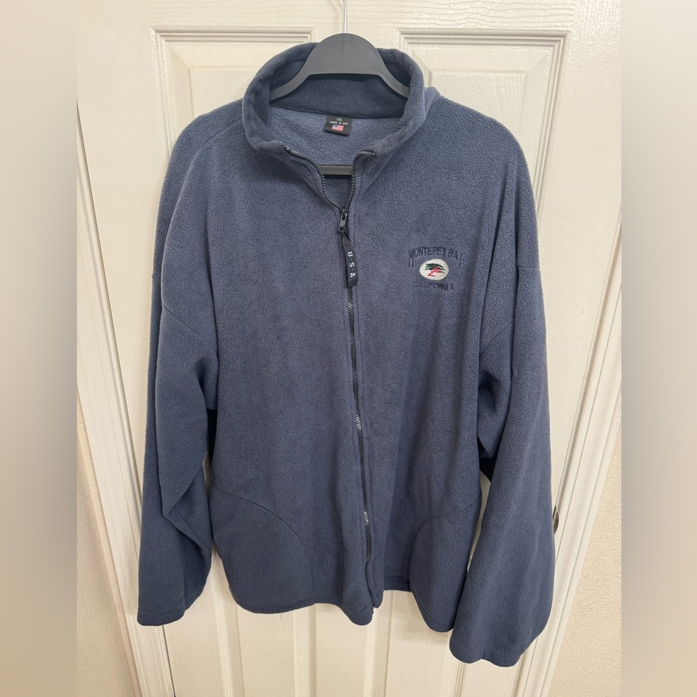 Vintage Made in USA Monterey California Full Zip Fleece Sweater